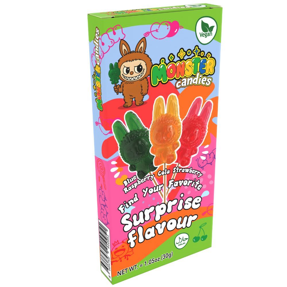 Monster Candies Surprise Flavour Lollipop 30g