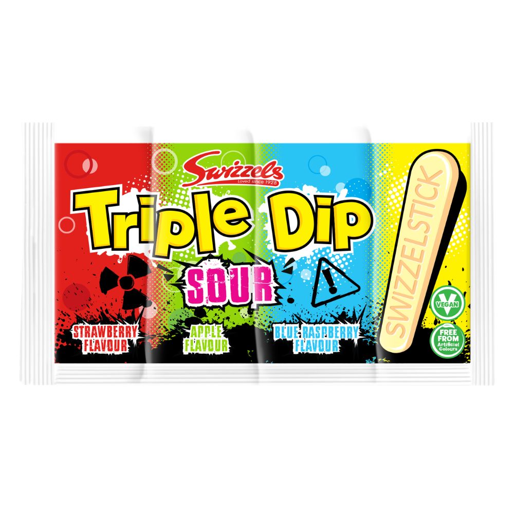 Swizzels Triple Dip Sour 23g — Case of 36
