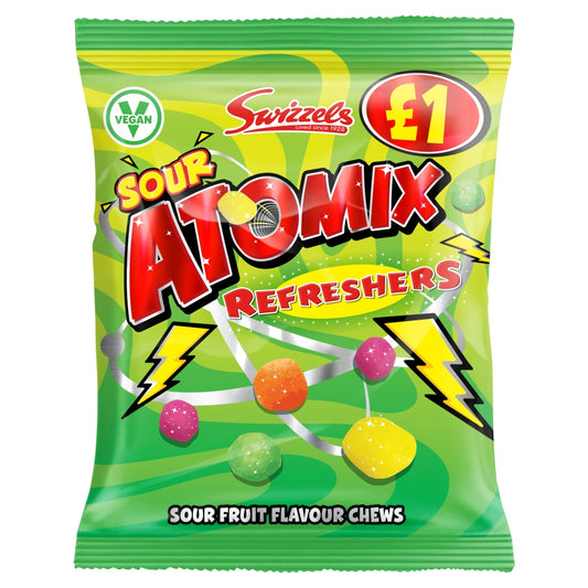 Swizzels Atomix Refreshers Sour Fruit Flavour Chews 100g
