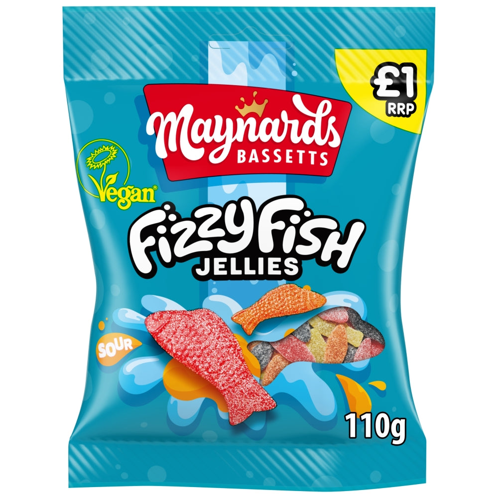 Maynards Bassetts Fizzy Fish Sweets Sharing Bag 110g