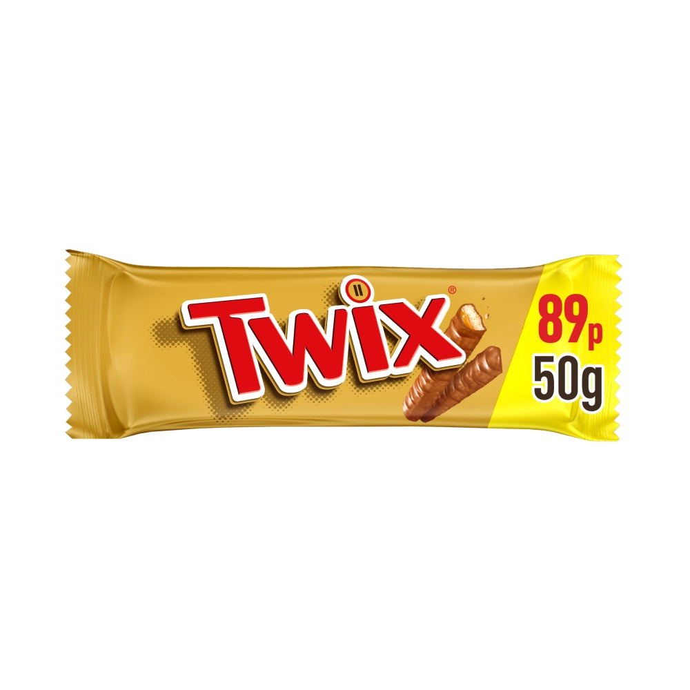 Twix Caramel Biscuit Chocolate Bar 50g PMP