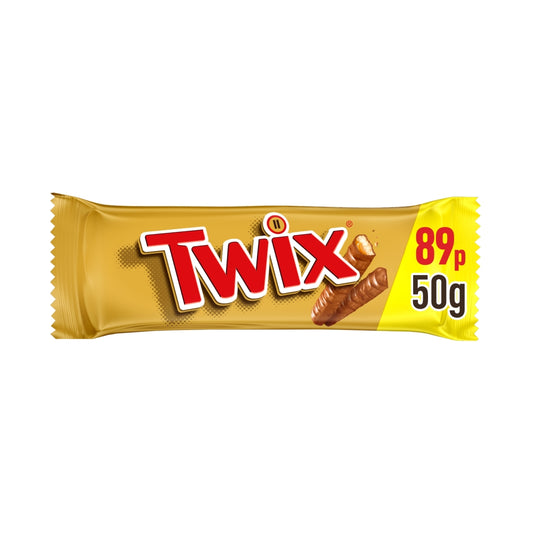Twix Caramel Biscuit Chocolate Bar 50g PMP
