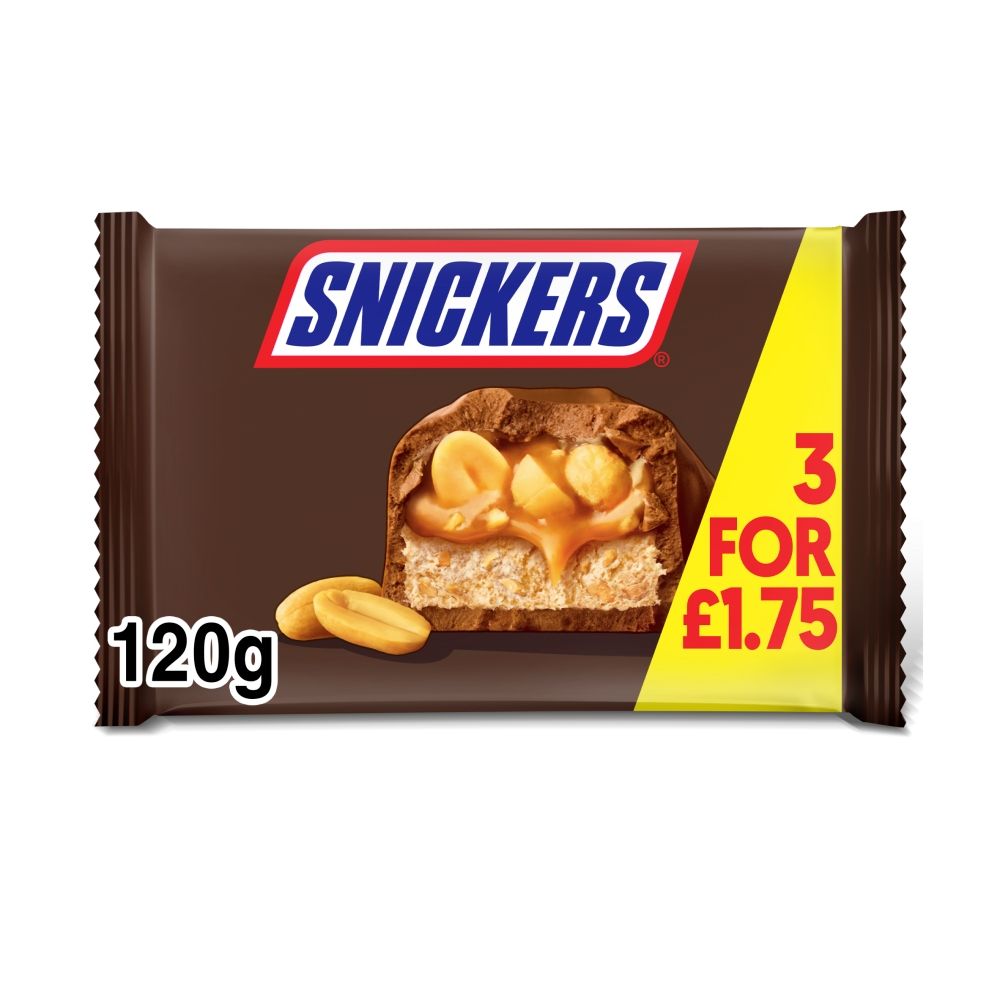 Snickers Peanut Multipack Chocolate Bars 3 Pack