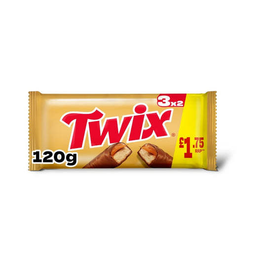Twix Caramel & Milk Chocolate Fingers Multipack 120g