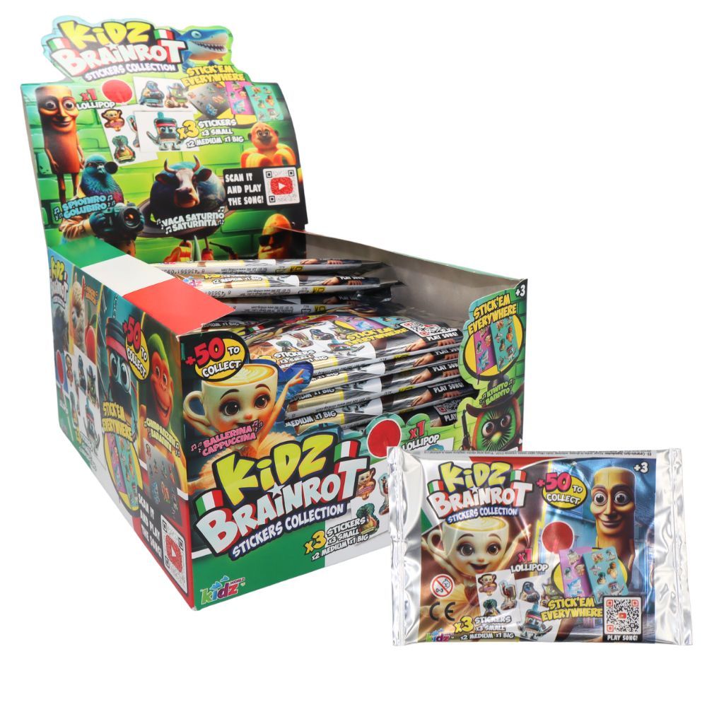 Kidz Brainrot Lollipop & Stickers 24g