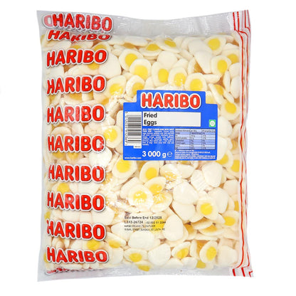 Haribo Fried Eggs sweets close up