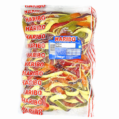 Haribo Yellow Bellies sweets close up