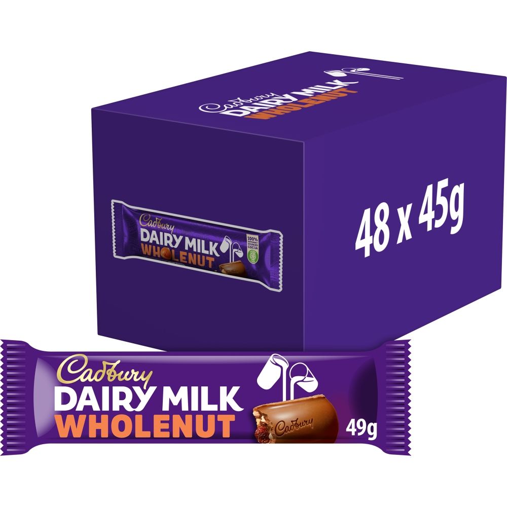 Cadbury Dairy Milk Whole Nut Chocolate Bar 45g