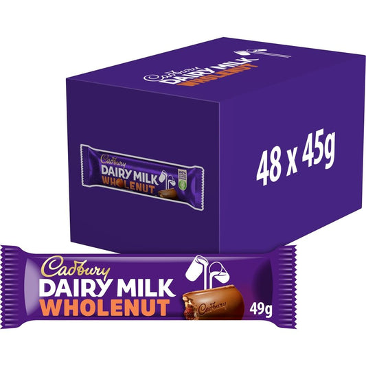 Cadbury Dairy Milk Whole Nut Chocolate Bar 45g