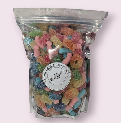 Supreme - 1kg Vegan Mixed Pick & Mix Sweets-  Retro Candy Sweeties Assortment, Gummy Jelly Fizzy Gift Chewy Pick n Mix