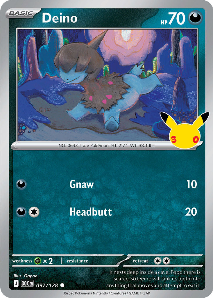 Pokémon TCG: 30th Celebration — Deino 97/128
