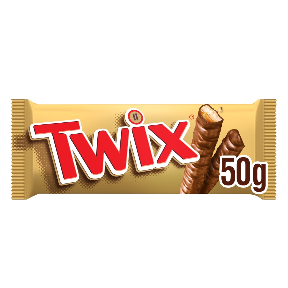 Twix Caramel & Milk Chocolate Fingers Biscuit Snack Bar 50g