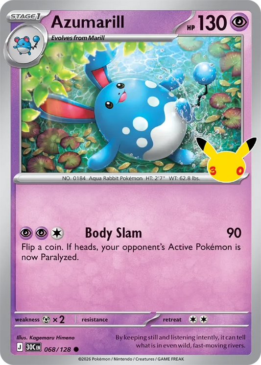 Pokémon TCG: 30th Celebration — Azumarill 68/128