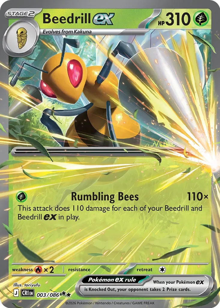 Pokémon TCG: Chaos Rising — Beedrill ex 3/086