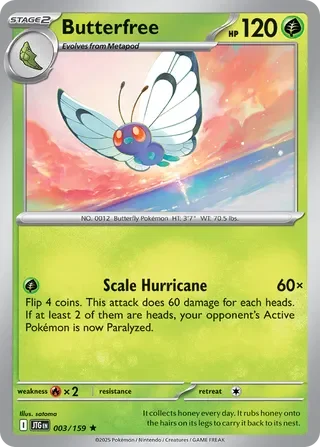 Pokémon TCG: Journey Together — Butterfree 3/159