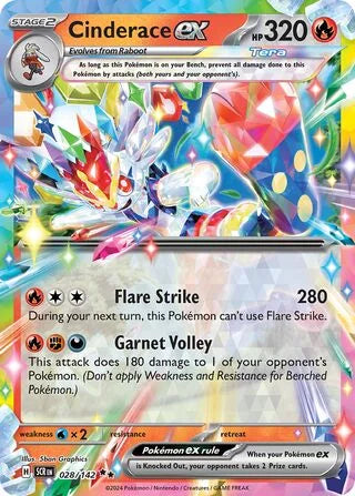 Pokémon TCG: Stellar Crown — Cinderace ex 28/142