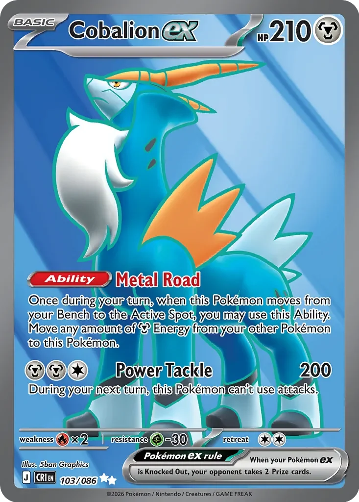 Pokémon TCG: Chaos Rising — Cobalion ex 103/086