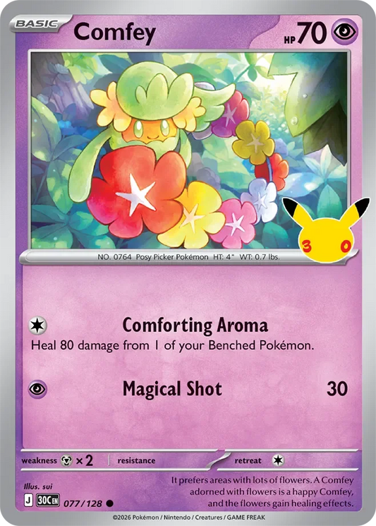Pokémon TCG: 30th Celebration — Comfey 77/128
