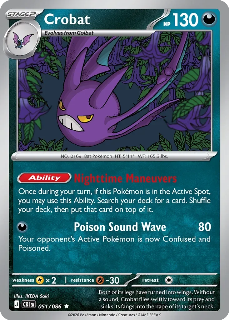 Pokémon TCG: Chaos Rising — Crobat 51/086