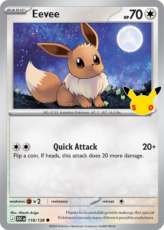 Pokémon TCG: 30th Celebration — Eevee 118/128