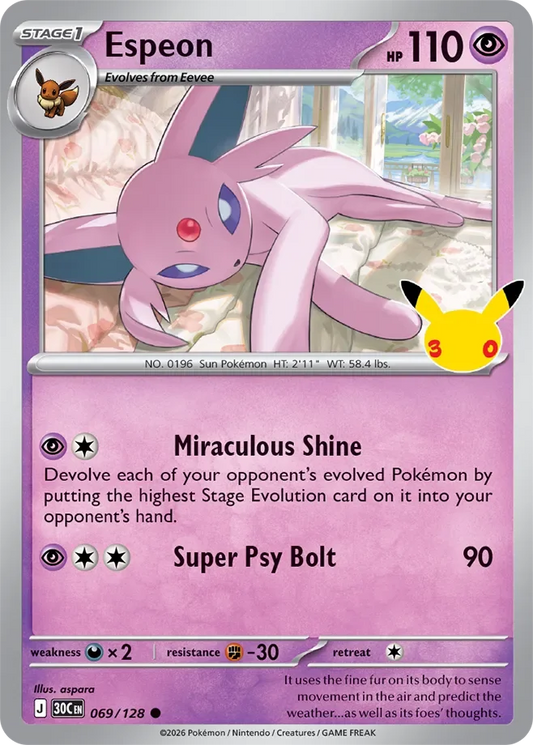 Pokémon TCG: 30th Celebration — Espeon 69/128