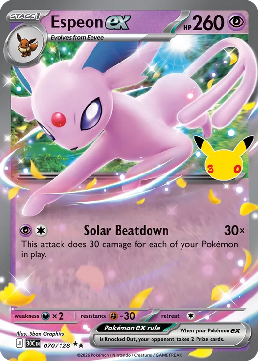 Pokémon TCG: 30th Celebration — Espeon ex 70/128