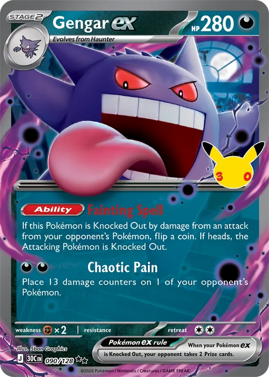 Pokémon TCG: 30th Celebration — Gengar ex 90/128