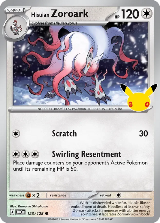 Pokémon TCG: 30th Celebration — Hisuian Zoroark 123/128
