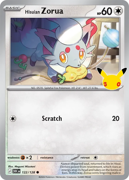 Pokémon TCG: 30th Celebration — Hisuian Zorua 122/128