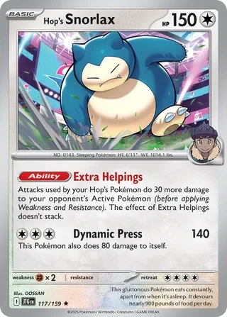 Pokémon TCG: Journey Together — Hop's Snorlax 117/159