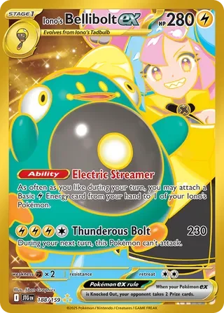 Pokémon TCG: Journey Together — Iono's Bellibolt ex 188/159