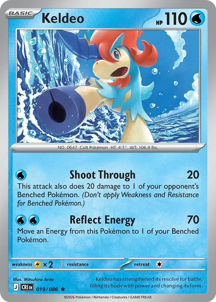 Pokémon TCG: Chaos Rising — Keldeo 19/086