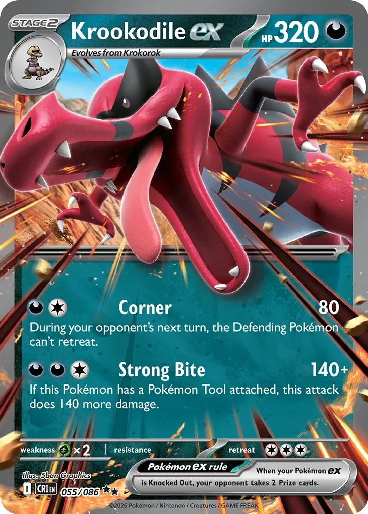 Pokémon TCG: Chaos Rising — Krookodile ex 55/086