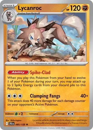 Pokémon TCG: Journey Together — Lycanroc 85/159