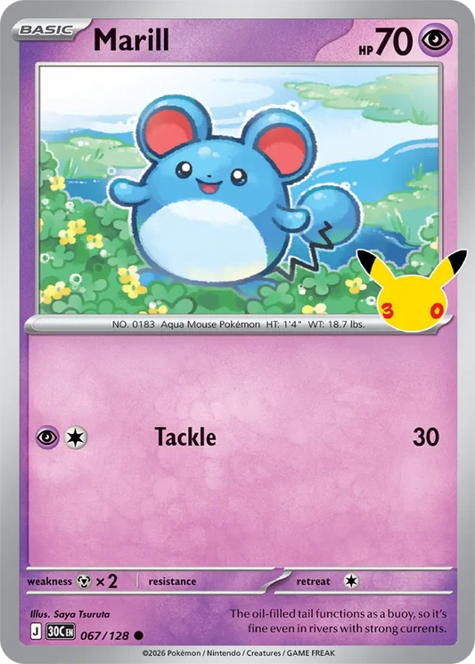 Pokémon TCG: 30th Celebration — Marill 67/128