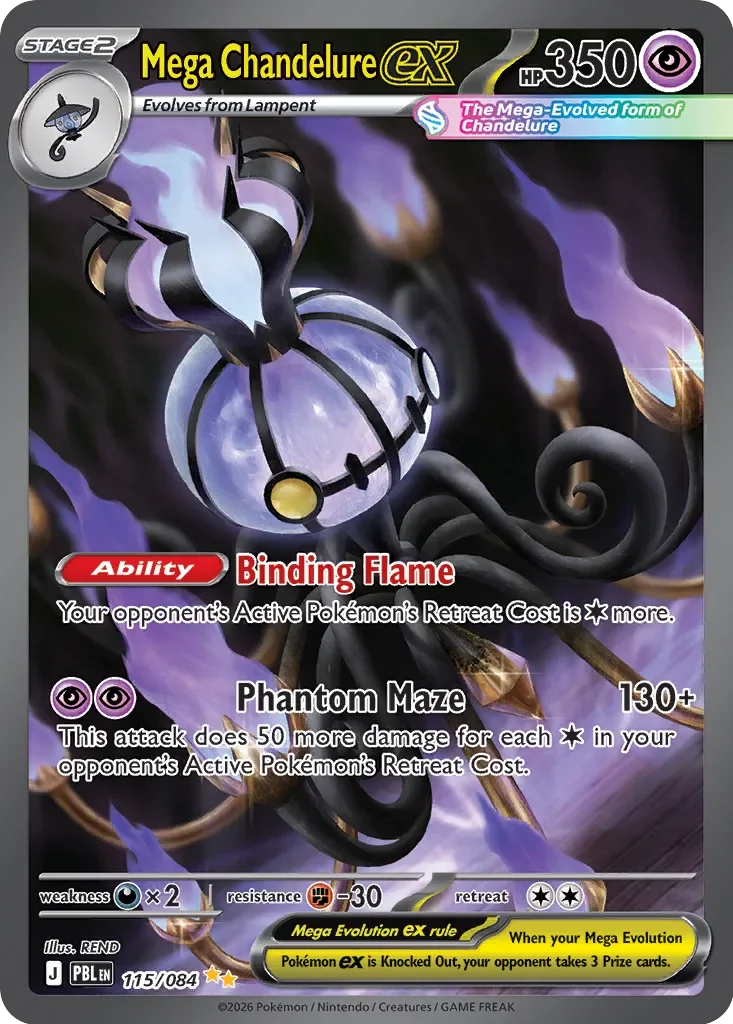 Pokémon TCG: Pitch Black — Mega Chandelure ex 115/084