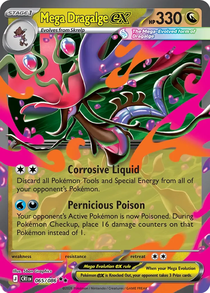 Pokémon TCG: Chaos Rising — Mega Dragalge ex 65/086