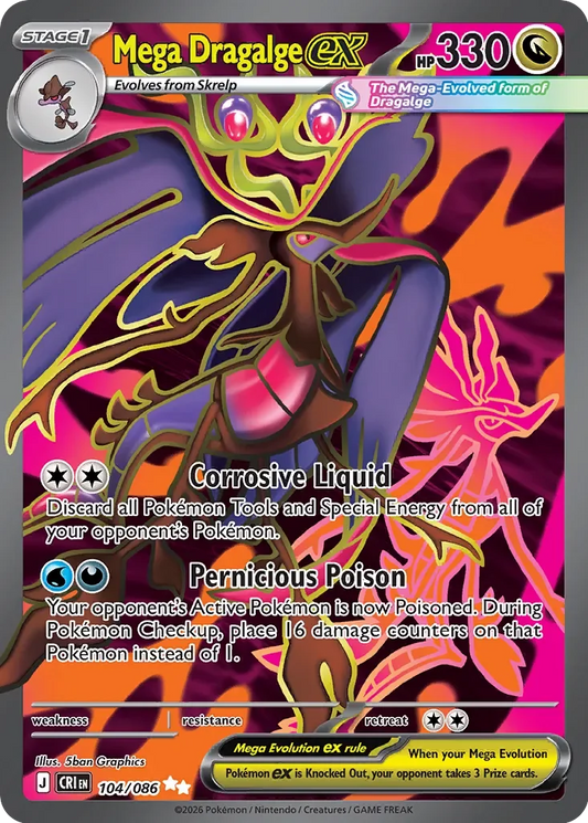Pokémon TCG: Chaos Rising — Mega Dragalge ex 104/086