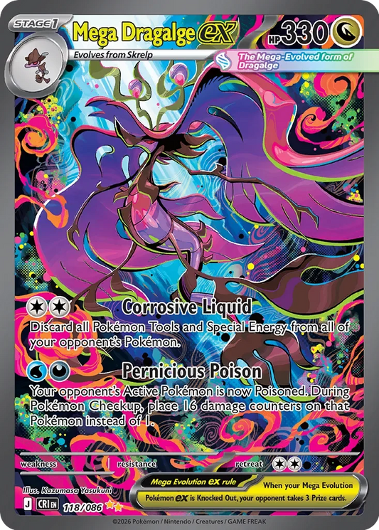 Pokémon TCG: Chaos Rising — Mega Dragalge ex 118/086
