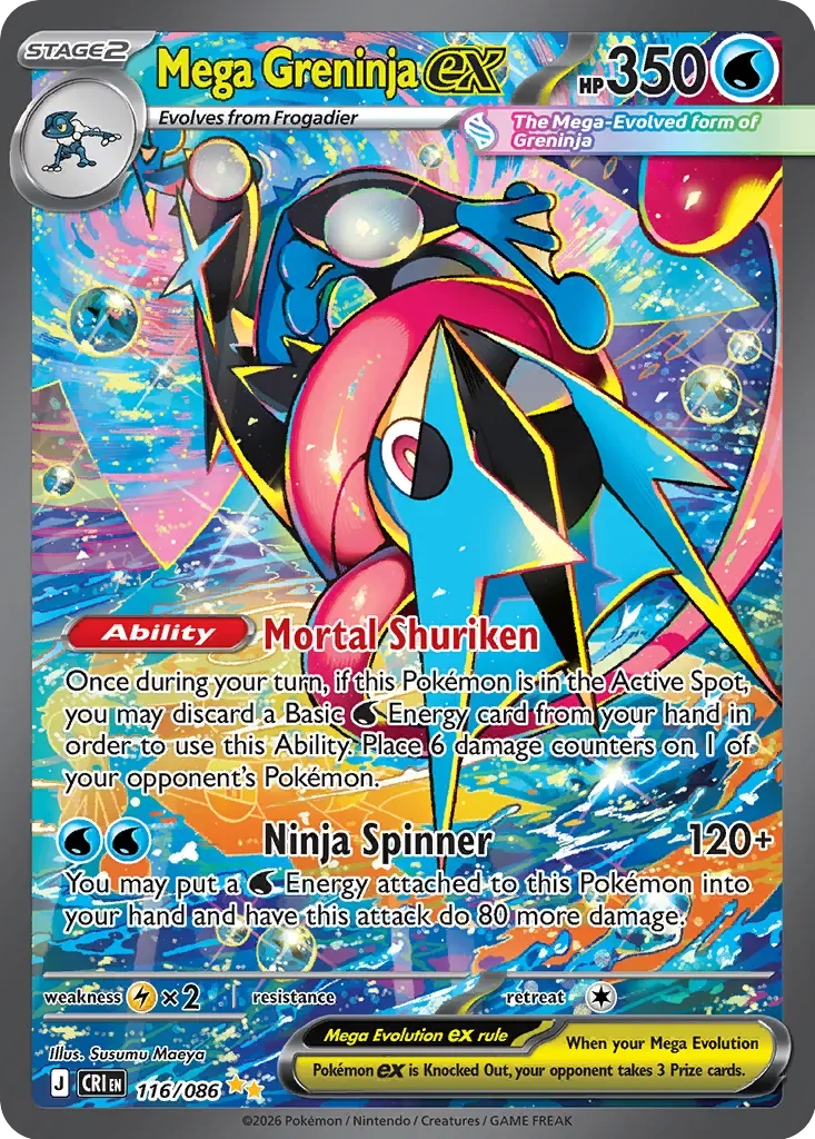 Pokémon TCG: Chaos Rising — Mega Greninja ex 116/086
