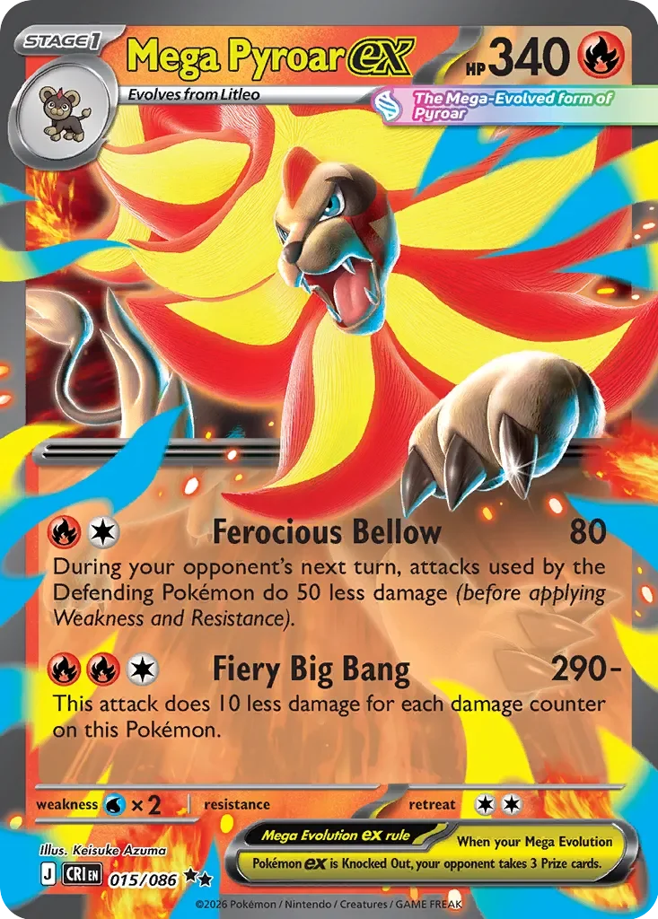 Pokémon TCG: Chaos Rising — Mega Pyroar ex 15/086