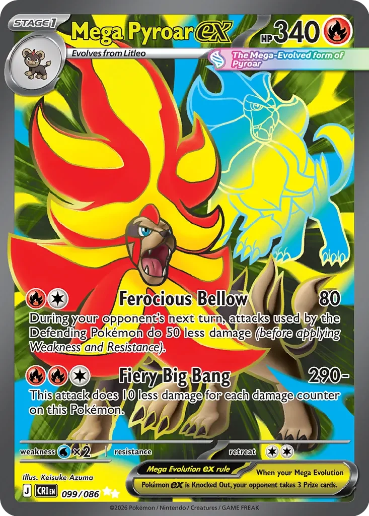 Pokémon TCG: Chaos Rising — Mega Pyroar ex 99/086