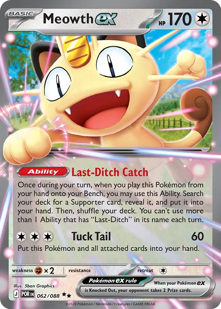 Pokémon TCG: Perfect Order — Meowth ex 62/088