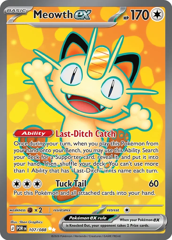 Pokémon TCG: Perfect Order — Meowth ex 107/088