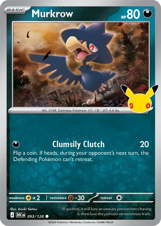 Pokémon TCG: 30th Celebration — Murkrow 93/128