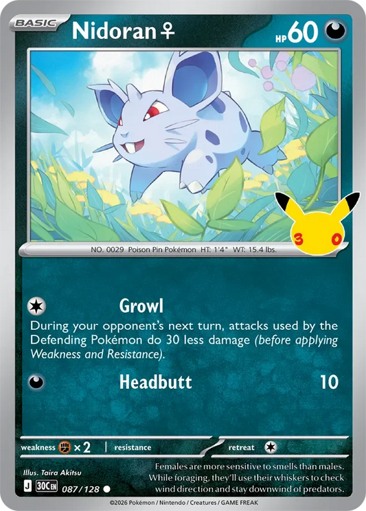 Pokémon TCG: 30th Celebration — Nidoran ♀ 87/128