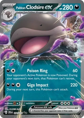 Pokémon TCG: Journey Together — Paldean Clodsire ex 94/159