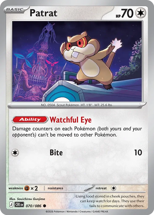 Pokémon TCG: Chaos Rising — Patrat 70/086