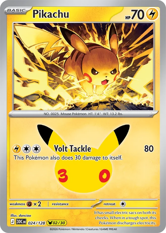 Pokémon TCG: 30th Celebration — Pikachu 24/128