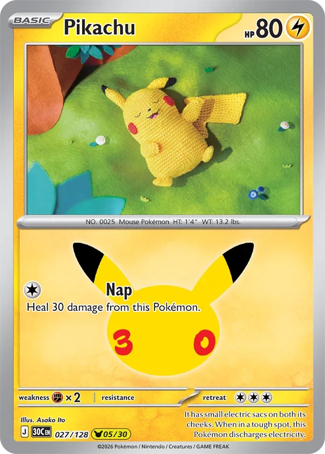 Pokémon TCG: 30th Celebration — Pikachu 27/128